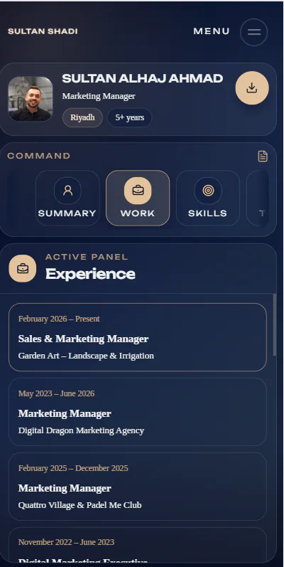 Sultan Shadi responsive product interface